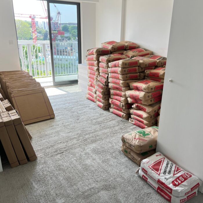 floor tiles delivered to unit