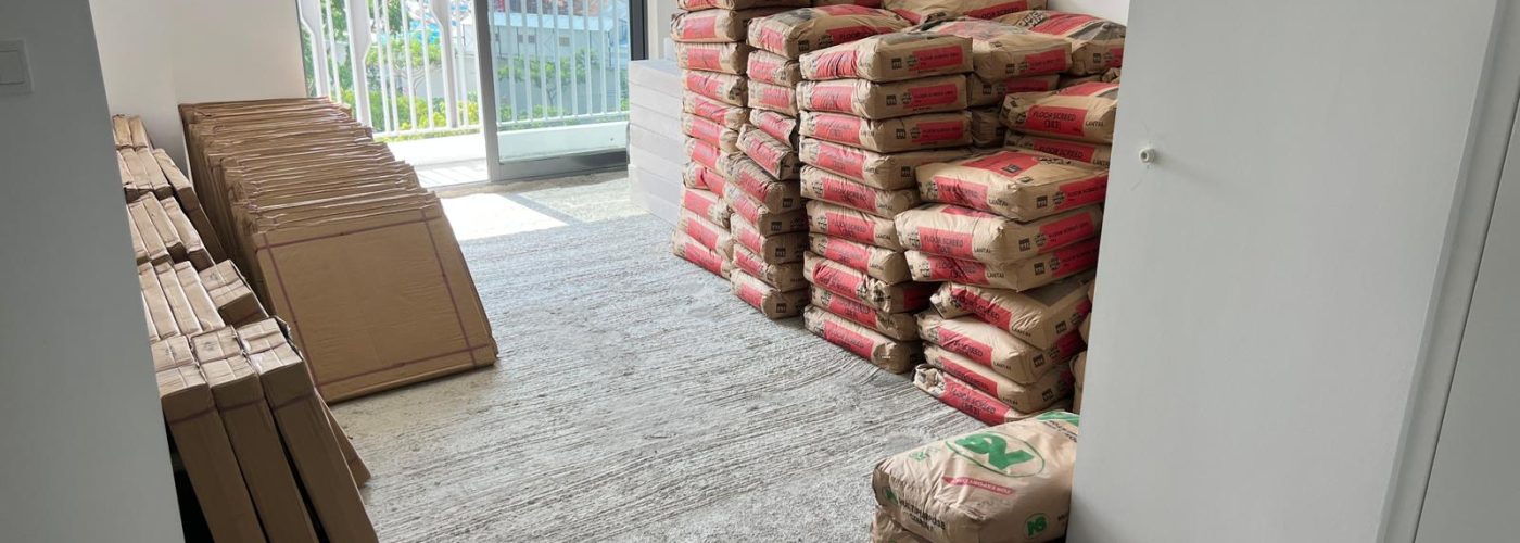 floor tiles delivered to unit